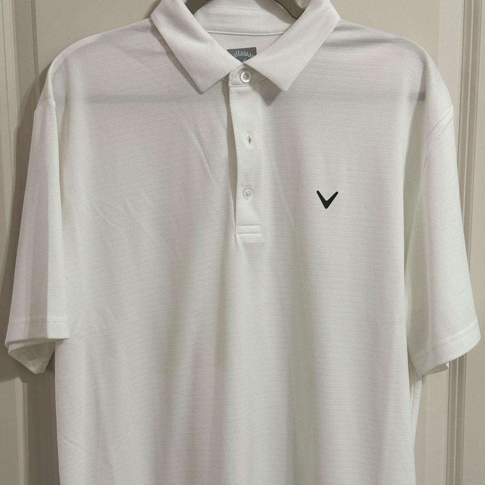 Men’s White Callaway Golf Polo NEW WITH TAGS